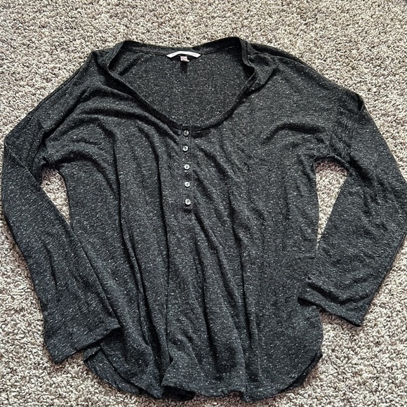 Victorias secret gray button sleep top long sleeve - Picture 2 of 3
